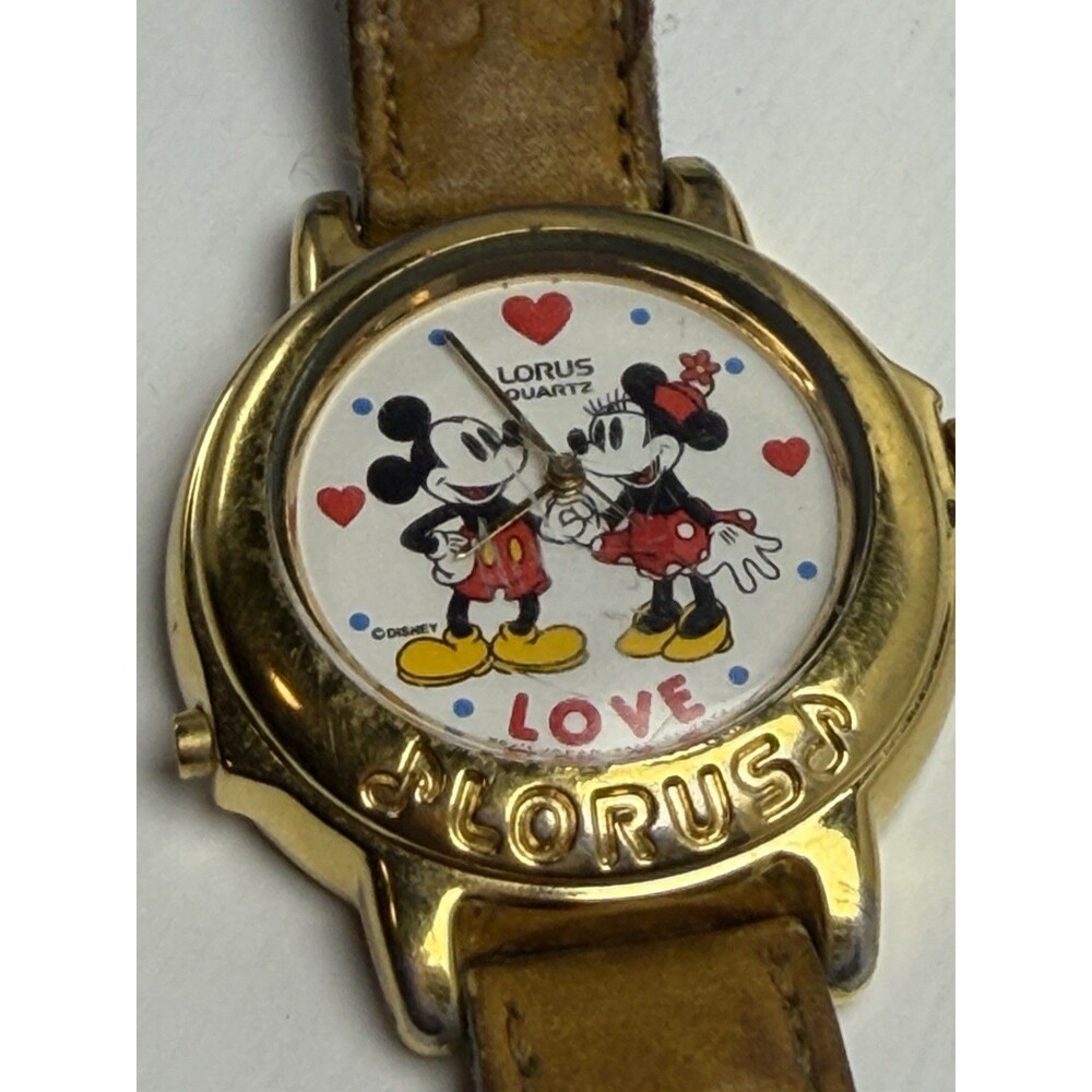 Lorus Disney Mickey Minnie Mouse Love Quartz Watch V421-0020 Not Working